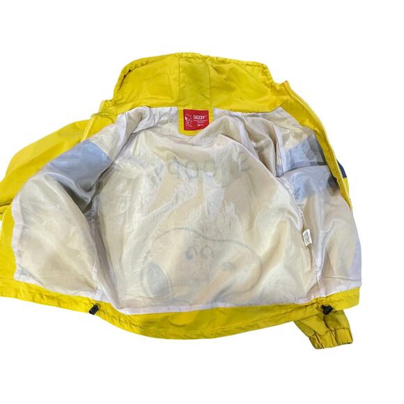 VTG Peanuts Worldwide Snoopy Yellow Boys Size 12 Large Hooded Raincoat Jacket - Picture 8 of 16
